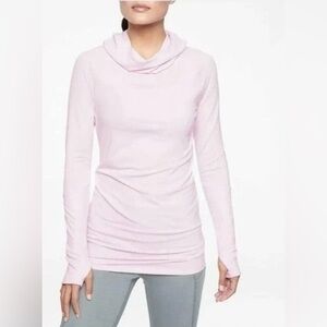 Athleta Lilac Pink Essence Hooded Tunic Pullover Active Top Sz. MEDIUM